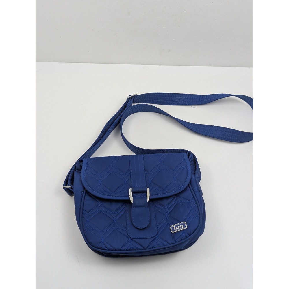 Lug Convertible Crossbody Shoulder Bag Quilted Blue Nylon‎ Adjustable Strap